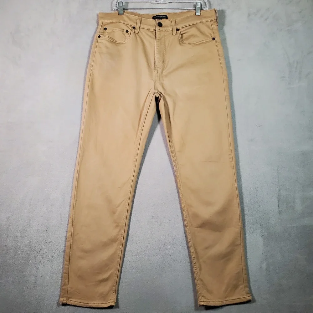Banana Republic Pants Men 34x30 Tan Stretch 5 Pocket Casual Classic Minimal Golf